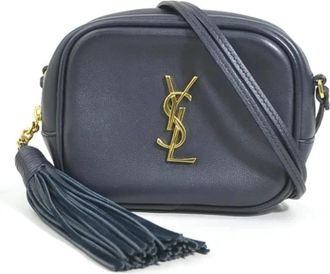 Saint Laurent Tweedehands leren schoudertassen - Dames - Vintage Schoudertas - Blauw - ONE Size - Leer - Vintage