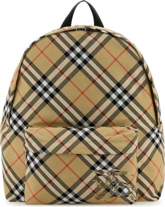 Burberry Embroidered Fabric Check Backpack