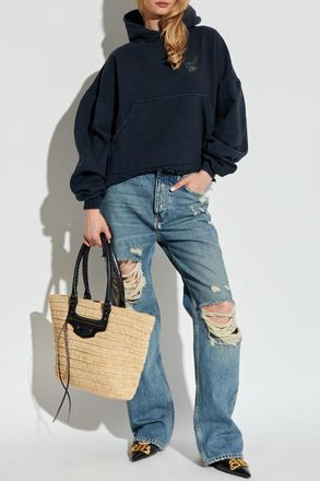 Balenciaga Hoodie, Womens, Navy Blue
