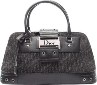 Dior Pre-owned Street Chic Trotter Canvas Leather Handbag - Dames - Vintage Handtas - Zwart - ONE Size - Leer - Vintage