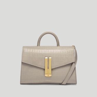 DeMellier The Midi Montreal in Taupe Croc-Effect Leather Tote & Work bag