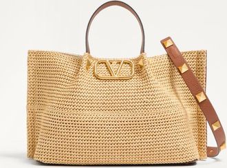 Valentino Garavani Medium Straw Summer Tote Wo