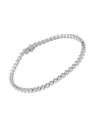 Luxury Bazaar 14K white gold diamond tennis bracelet - Zilver
