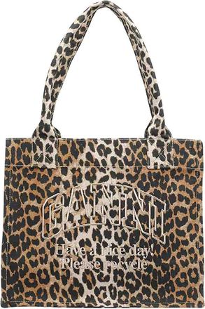 Ganni Large Leopard Tote Bag