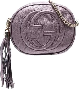 Gucci Pre-owned Cross Body Bags, female, Purple, Size: ONE SIZE Pre-owned Vintage Leather Cross Body Bag
