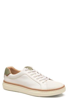 Johnston & Murphy McGuffey 2 Low Top Sneaker in White Fg/Taupe Suede at Nordstrom, Size 10.5