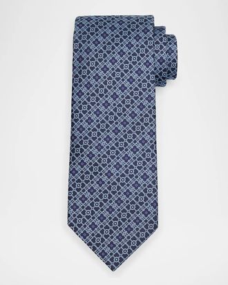 Stefano Ricci Men & apos;s Geometric Lattice Silk Tie