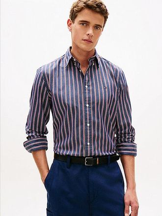 Tommy Hilfiger TH Flex Regular Fit Stripe Poplin Shirt