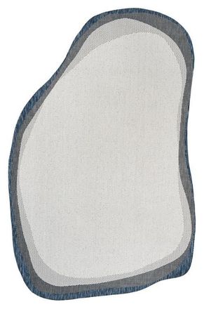 Jonathan Y Designs Wyatt Modern Rustic Abstract Indoor/Outdoor Shaped Area Rug in Cream/navy at Nordstrom, Size 8Ft 0In X 10Ft 0In