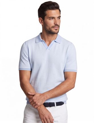 HUGO BOSS poloshirt korte mouw BOSS Black lichtblauw pique