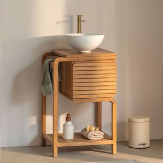 Sklum Conjunto De Mueble De Ba&ntilde;o En Madera De Teca Bradley Sklum