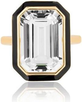 Goshwara Queen Emerald Cut Ring in Black /Clear at Nordstrom, Size 7