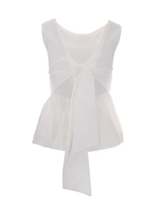 Liu Jo Womens Bow-Back Top Wool White Cotton Tops