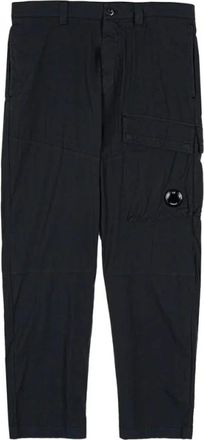 C.P. Company C.p. Company, Broeken, Heren, Zwart, XS, Katoen, 50 Fili Stretch Elastische Lens Cargo Broek