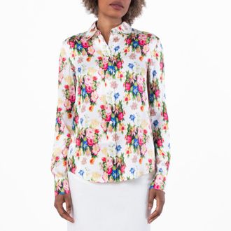 Loewe Floral-Printed Button-Up Shirt, Brand Size 34 ( US Size 2 )