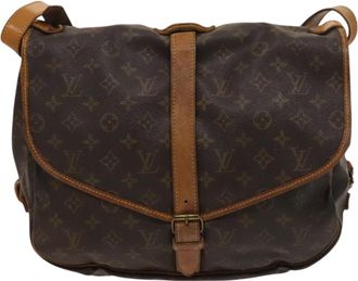 Louis Vuitton Saumur Monogram Canvas Brown Canvas Handbag (Pre-Owned)