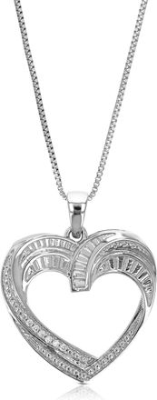 Vir Jewels 1/14 cttw Lab Grown Diamond Heart Pendant Necklace in Sterling Silver with Chain For Women
