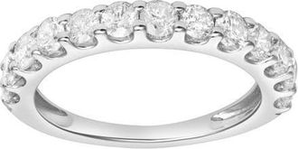 LuvMyJewelry Aria 14K Gold Round Diamond Studded Half Eternity Band Ring - 1 ct in 14K White Gold at Nordstrom, Size 6.5
