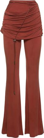 Jacquemus Ruched overlay trousers - women - Cupro/Elastane - S - Brown