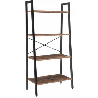 OEM Furnitex Estanter&iacute;a Industrial Loft 4 Estantes Marr&oacute;n Negro Para Sal&oacute;n