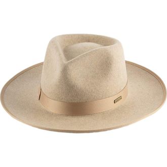 Gigi Pip Monroe Rancher Wool Fedora Hat in Oatmeal at Nordstrom, Size X-Small