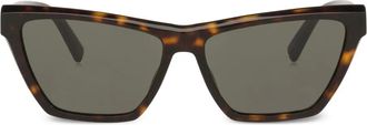 Saint Laurent Eyewear tortoiseshell geometric sunglasses - women - Acetate - One Size - Green
