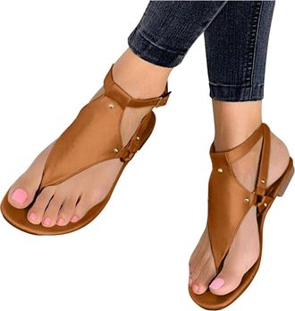 Generic Summer Shoes for Women Womens Sandals Wide Fit Buckle Sandals for Ladies Open Toe Flat Strap Sandals Perfect for Beach and Everyday Wear