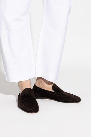 Bally Elios Suede Loafers, Mens, Brown