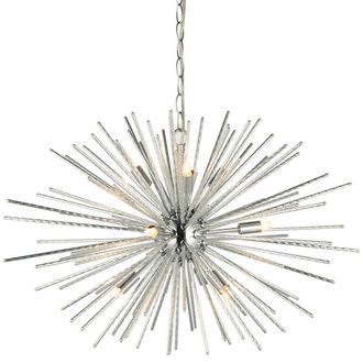 Loops Multi Light Ceiling Pendant 9 Bulb Chrome Feature Chandelier Vintage Metal Lamp