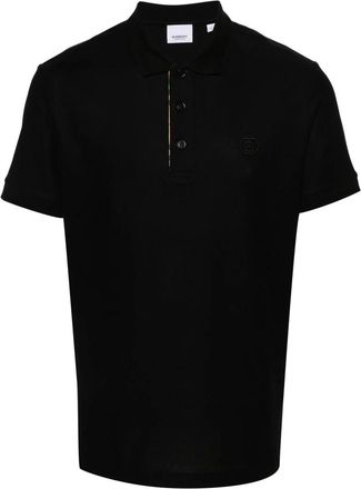 Burberry Polo Shirts, male, Black, M, Circle TB Logo Polo in Black