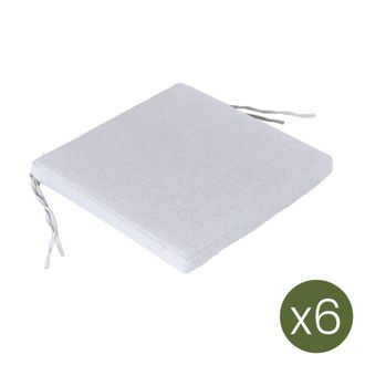 ED&Egrave;N JARD&Iacute; Pack de 6 cojines para sillas de jard&iacute;n olefin gris claro 44x44 cm