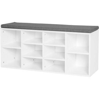 HOMCOM Homcom - Scarpiera Panchina 8-10 Paia di Ripiani Regolabili Scarpe, Legno