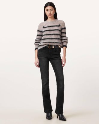 AllSaints Womens Cotton Haldan Slim Bootcut Denim Jeans, Size: 29