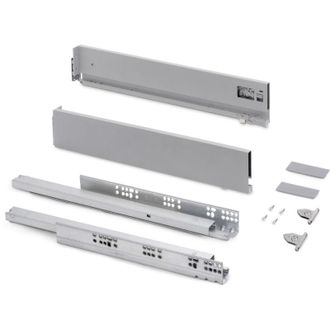 Emuca Emuca - Caj&oacute;n Exterior Vertex Con Regulaci&oacute;n 3d De Altura 93mm, 40kg, Profundidad 350mm, Acero, Pintado Aluminio