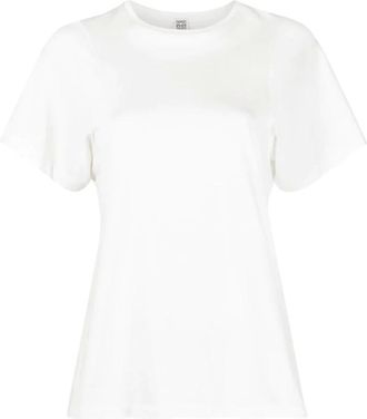 Toteme Tops, Dames, Wit, S, Curved Seam Tee