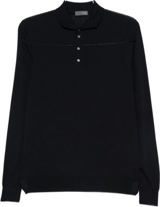 Drumohr Blauwe T-shirts en Polos - Heren - Polos - Blauw - XL - Tops