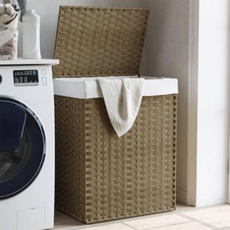 vidaXL vidaXL Cesto Portabiancheria con Coperchio 46x33x60 cm Polyrattan