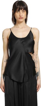 Andrea Ya'aqov Cut-Out Slip Top in Satin