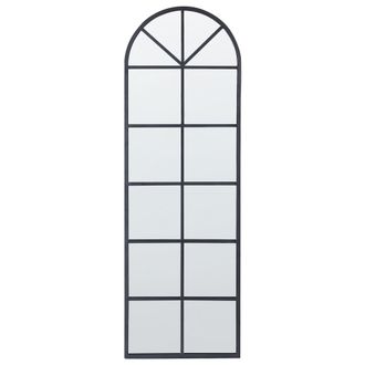 Beliani Beliani - Espejo De Pared De Metal Negro 40 X 120 Cm Vidrio Forma De Ventana Brouage