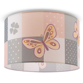 Paco Home Lampada A Plafone Sospensione Cameretta Dei Bambini Paralume Tessuto Rotondo E27 Plafoniera - Bianca, Crema (&oslash;455cm) - Paco Home