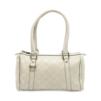 Gucci Pre-owned Shoulder Bags, female, White, Size: ONE SIZE Pre-owned Leather Top Handle Bag