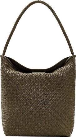 Madewell Woven Bucket Shoulder Womens Handbags Faded Olive, Leather