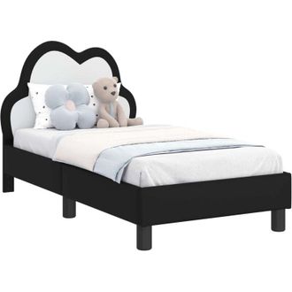 vidaXL Toddler Bed Frame with Headboard Black 70 x 140 cm PU vidaXL