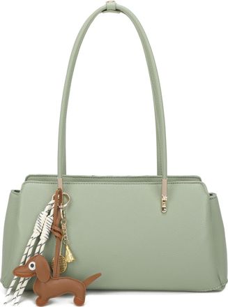 Generic Womens Shoulder Bag, with Dog Charm Accessory, Structured Handbag (Green)