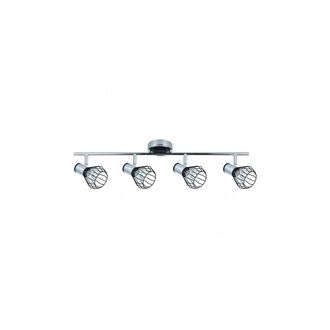 Fabrilamp Regleta De Ba&ntilde;o Mateo 4 Focos Cromo/negro