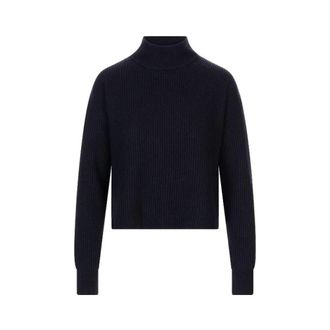 Max Mara Fufy Ribbed Mock Neck Sweater - Dames - Coltruien - Zwart - L - Wol - Truien & Vesten