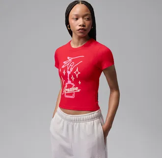 Nike Jordan Womens Jordan Graphic T-Shirt in Red | IV5661-657
