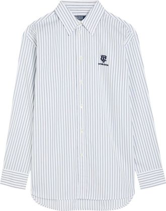 Polo Ralph Lauren Striped Embroidered Cotton Shirt - White - S (UK8-10 / S)