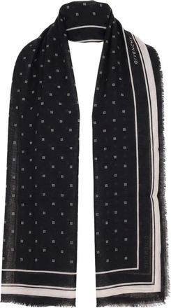 Givenchy Grote Vierkante Sjaal - unisex - Wintersjaals - Zwart - ONE Size - Wol - Accessoires