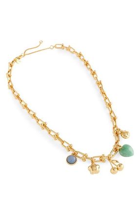 Madewell U Link Charm Necklace in Antique Gold at Nordstrom